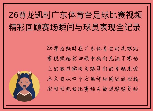 Z6尊龙凯时广东体育台足球比赛视频精彩回顾赛场瞬间与球员表现全记录